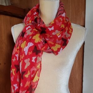 Asymetrical Butterfly & Stripe Scarf